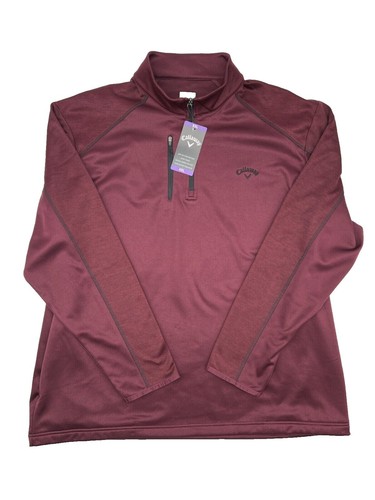 Callaway Golf Jacket Mens Large Red Long Sleeve V Neck Pullover