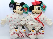 NWT VTG Disney Applause Pajama Mickey Minnie Mouse Unlimited Plush Doll 2 Pcs.