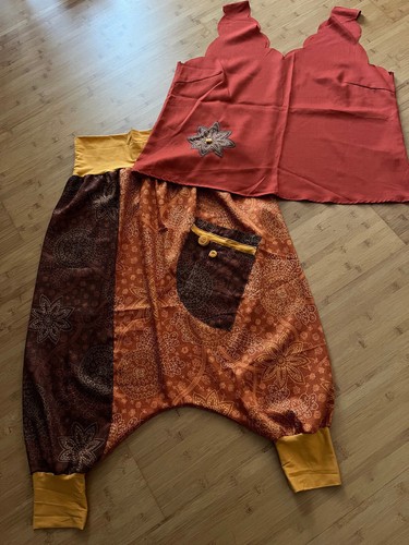 Upcycling 2 Tlg. Kombi Tunika Shirt + Haremshose ❤ Damen 44/46 48 UNIKAT etsy - Bild 9 von 11