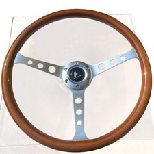 15 Classic Grain Wooden Silver Brushed 3-spoke Steering Wheel 1.75 Depth 15 Classic Grain Wooden Silver Brushed 3-spoke Steering Wheel 1.75 Depth