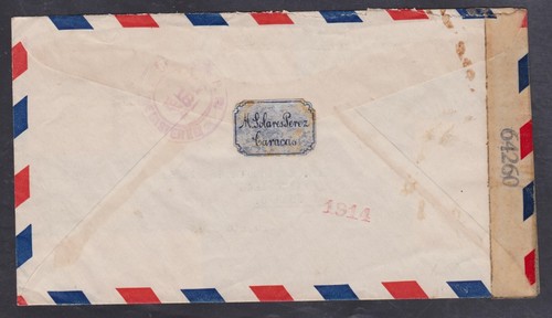 Venezuela 1944 Censored Registered Air Mail Cover - SEE DESCRIPTION re MARKINGS! - Picture 2 of 4