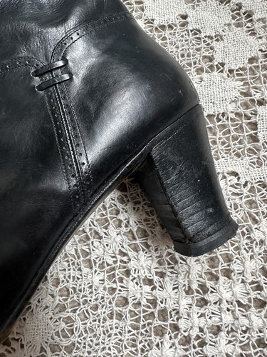 Ferragamo 1960’s Vintage Black Leather Mod GoGo Knee High Boots US Size 9.5 - Picture 4 of 18