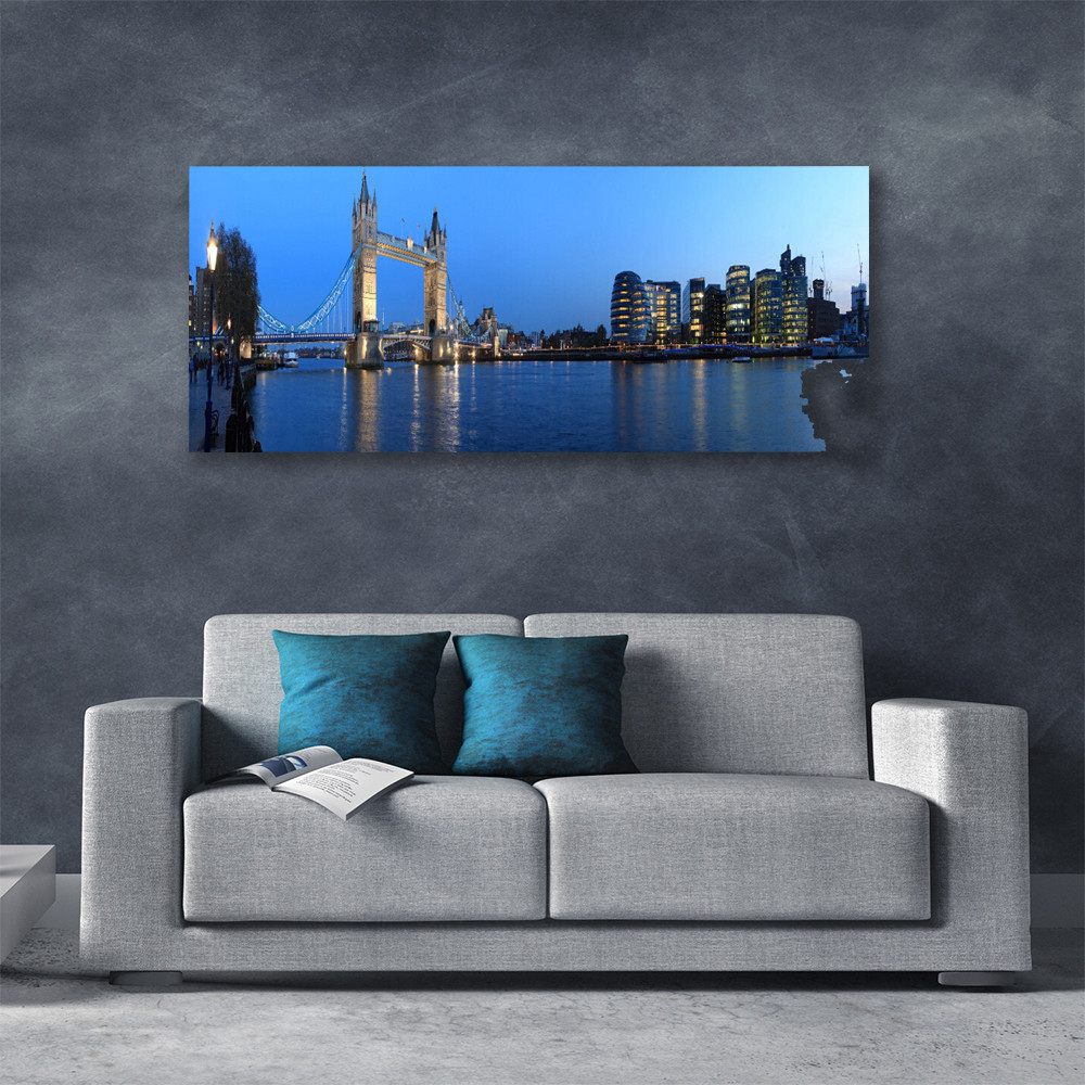 Impression sur toile premium Architecture Ponte Ville Mer triptyque mural haut de gamme 125x50