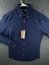 NWT Jack Jones Oxford Button Down Small Blue Check 80 Adult Slim Stretch Cotton
