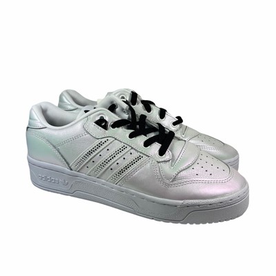 Adidas Rivalry Low Pearl White Iridescent Bling 3 Stripe Shoes FV3436  Womens 7 | eBay