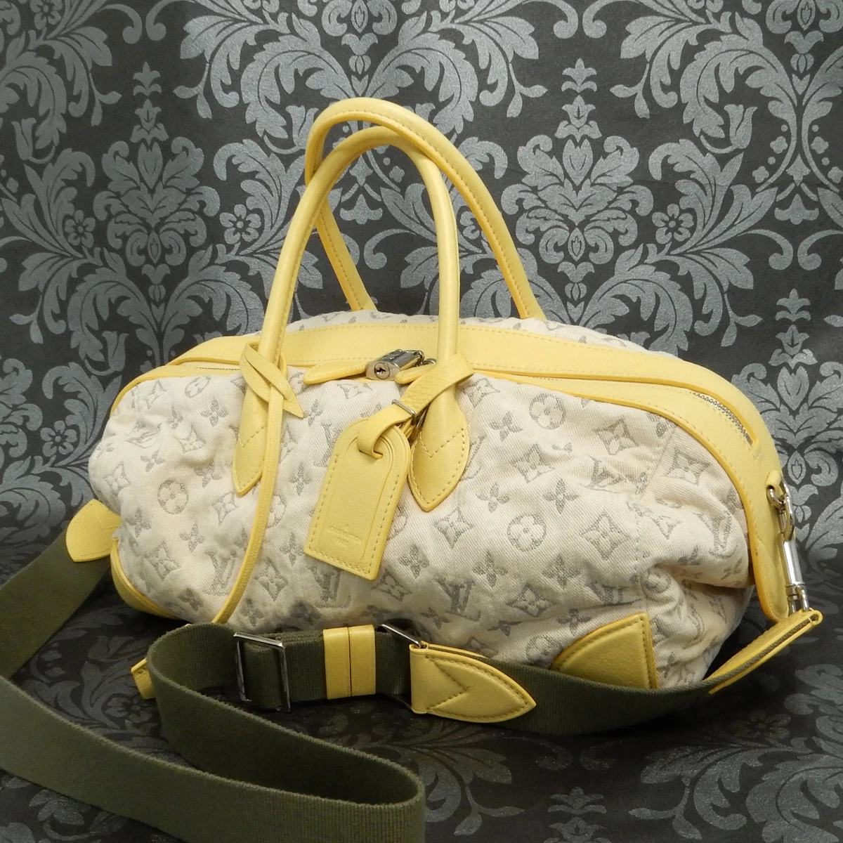 LOUIS VUITTON Monogram Denim Speedy Round Yellow 2WAY Shoulder bag #1  Rise-on