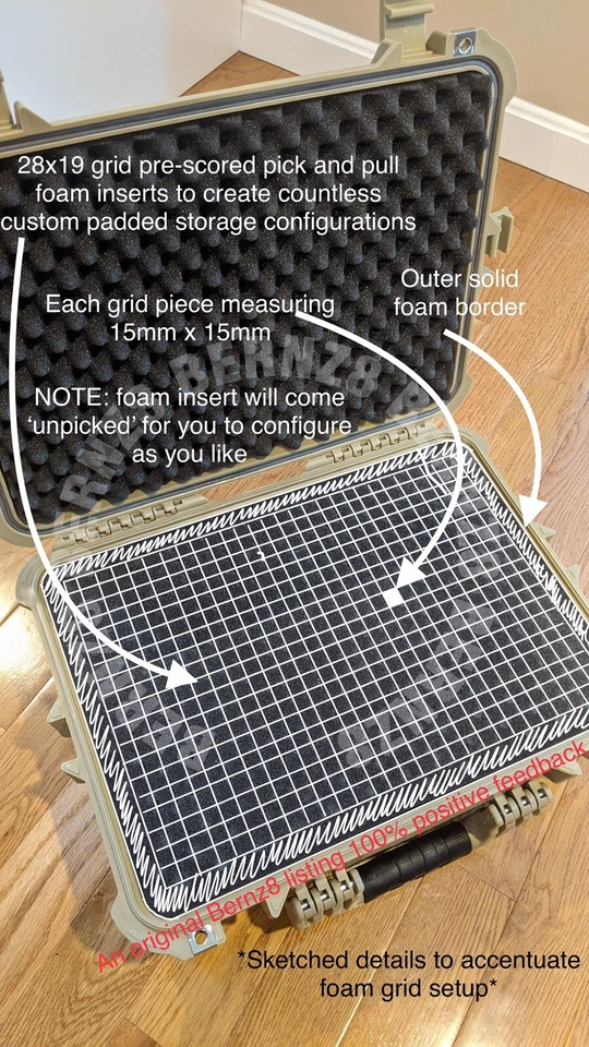 XL Tan IP65 Waterproof Storage Travel Case for Graded Card Slabs Extra Large NEW - Image 4 of 4