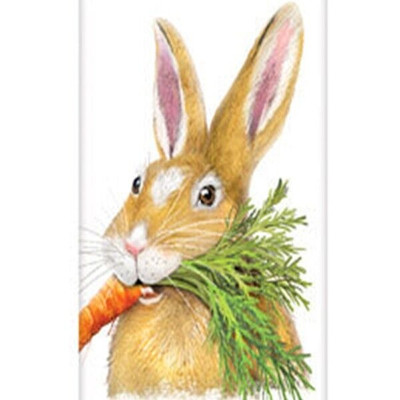 Mary Lake-Thompson Hungry Rabbit with Carrot Flour Sack Kitchen Towel