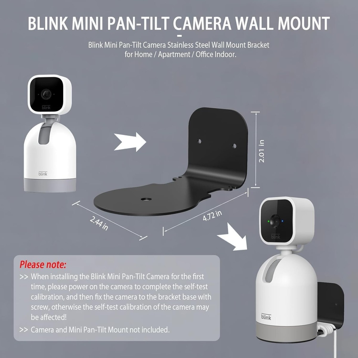 Blink Mini Pan-Tilt Rotating Indoor Smart Camera Housing/Mount Bracket