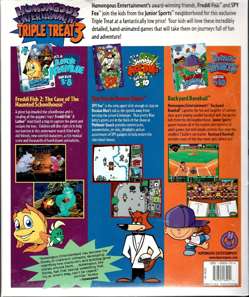 Humongous Entertainment Triple Threat Pc New Sealed Big Box 3 Full Games 1 Box - Image 2 of 4