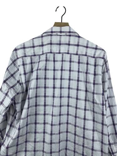 Robert Graham Men's Medium Classic Fit Plaid Paisley Contrast Cuff Button Up - Picture 9 of 10