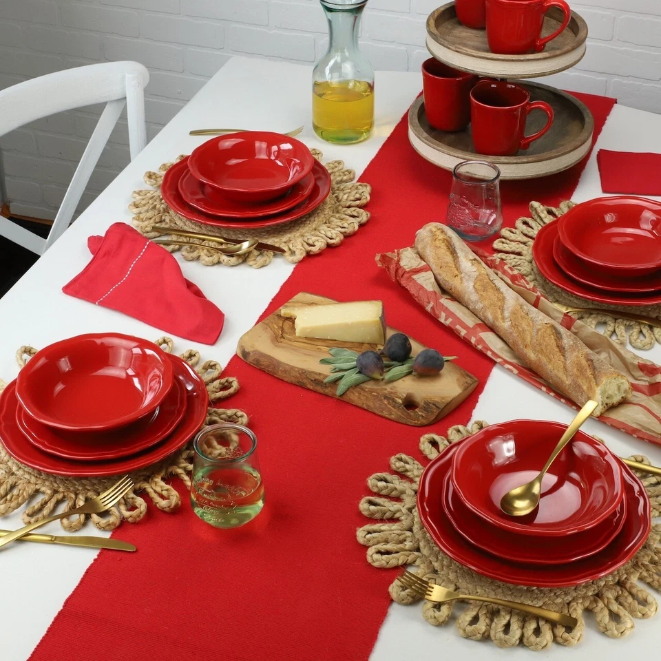 Siena 16 piece Stoneware Dinnerware Set Red by Euro Ceramica - Image 4 of 4