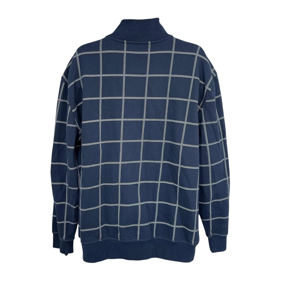Moletom Nautica Masculino Tamanho 2XL Azul Marinho Quarto Zíper Janela Academia Preppy Aconchegante - Imagem 2 de 4