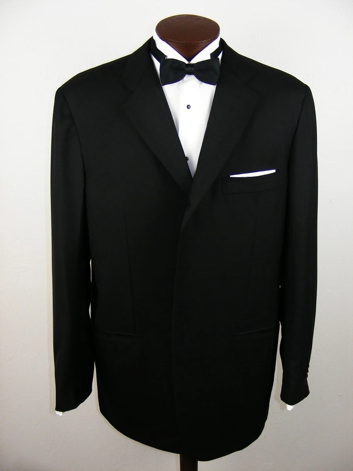 MENS SZ 46L TAILORED KITON NAPOLI SUPER 150'S BLACK TUX TUXEDO SZ 46L 39 X 34 - Image 4 of 4