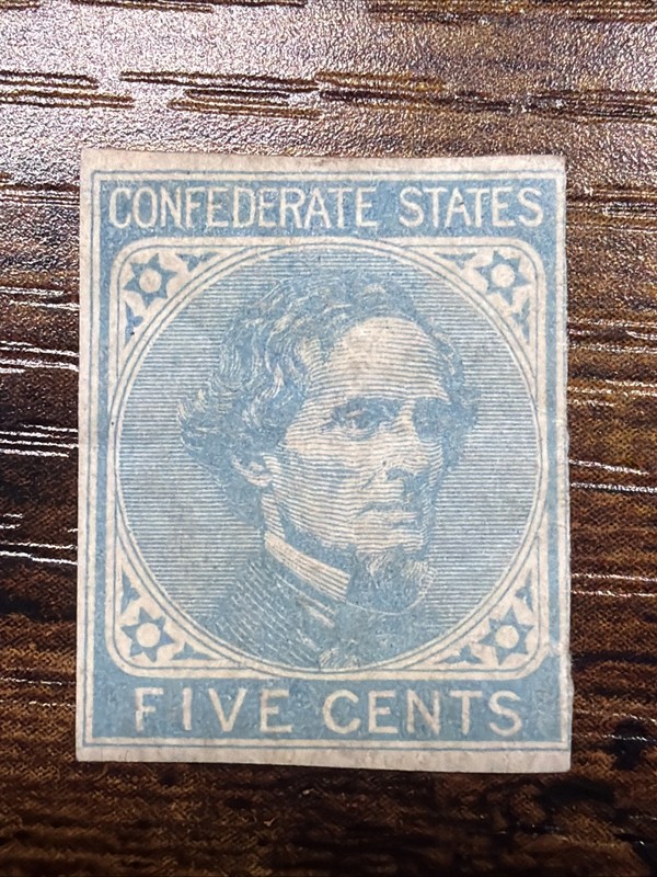 US CSA Confederate Stamp #6 Mint 5c Jefferson Davis OG H