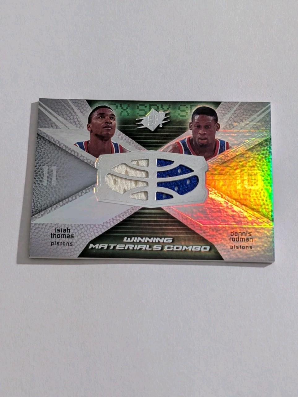2008-09 SPx Winning Materials Combo Isiah Thomas Dennis Rodman Game Used