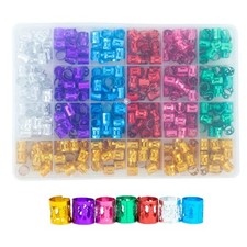 400pcs Hair Jewelry for Braids, Dreadlocks, Beads, Cuffs, Rings Multi Color
