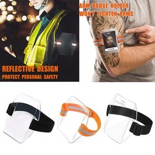5/3PCS Quality Reflective Arm Band Photo ID Badge Holder Vertical Elastic Band  
