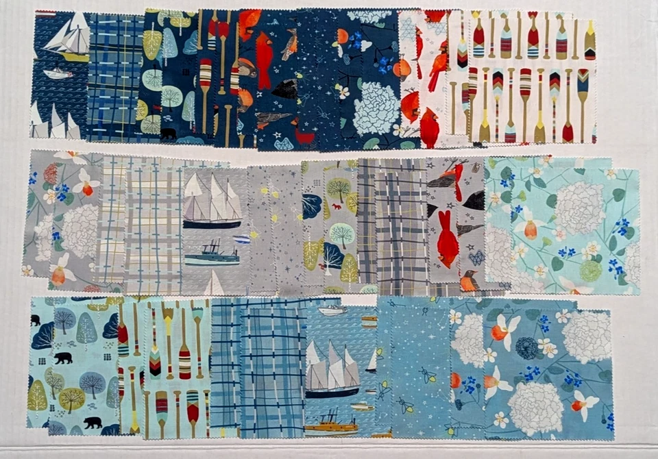 Moda Lakeside Story Sailing Boats Blue 42 5-in Charm Precut Fabric Quilt Squares - Image 4 of 4