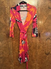 DVF Diane von Furstenberg JUSTIN Silk Wrap Dress, Size 8