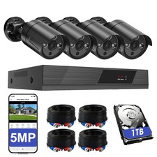 4CH DVR 24/7 Home CCTV Security Camera System IR Night Vision +1TB Hard Drive
