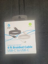 6 ft. Braided Cable USB-C to USB-C 2pk.one white one black 8ft