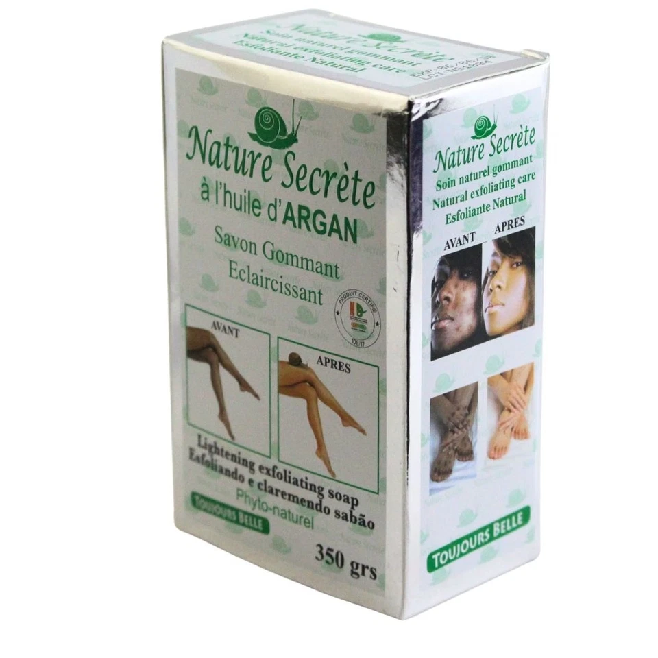 Jabón exfoliante aclarador Nature Secrète con aceite de argán 350 g iluminador de la piel Foto 3 de 4