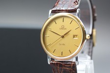 Orologio Uomo Vintage 1990 N Oro OMEGA De Ville 32mm 196.2430 Quarzo GIAPPONE