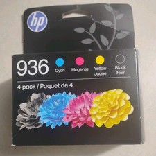 4-PACK HP GENUINE 936 BLACK  COLOR INK - SEALED 12-2027