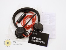 Poly Blackwire 3320 Wired USB Headset Black/Red 