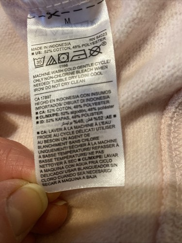 Sudadera antigua azul marino para mujer M rosa pálido novio túnica longitud felpa francesa nueva con etiquetas - Imagen 16 de 18