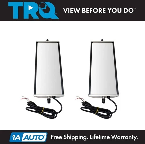 16" x 6" Stainless Steel West Coast Mirror Pair Heated Signal for HD Semi Truck