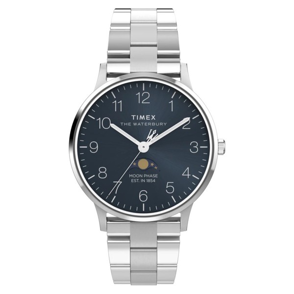 Timex TW2W75700 Waterbury Classic Moon Phase 40Mm Edelstahlarmband Herrenuhr-image