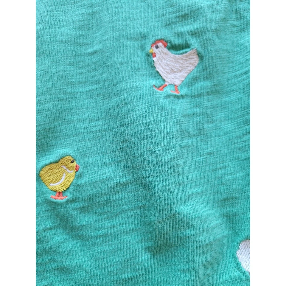 Mini Boden Pascua Polo Bordado Conejitos Pollitos Zanahorias 4-5Y #4 Foto 3 de 4