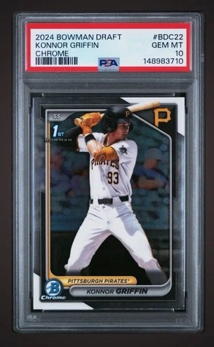 2024 Bowman Chrome Draft 1st Bowman KONNOR GRIFFIN PSA 10 #BDC22 Pirates RC