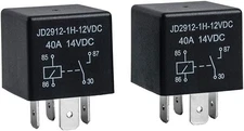 2 Pack Car Relay 4 Pin 12V 40 Amp 40A 14VDC, Car Relay Switch Auto Switches &