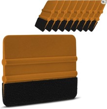 10Pcs Vinyl Squeegee Felt Edge Squeegee, Graphic Decal Scraper Applicator Gold