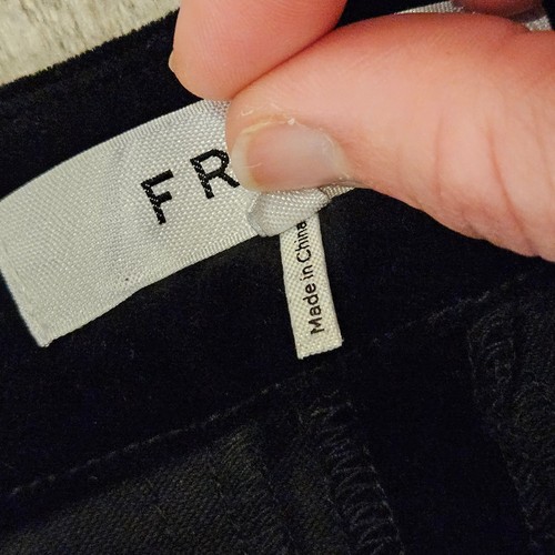 FRAME Pants Womens Size 8 le Crop Mini Boot High Rise Velvet Side Zip Black - Picture 12 of 14