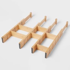 4pk Natural Expandable Drawer Dividers Yellow Adjustable Organizer