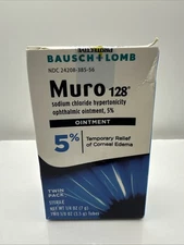 Bausch + Lomb Muro 128 Ointment Twin Pack .25 oz(7.0g) *For Corneal Edema Relief