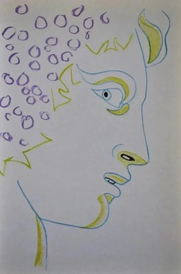 Jean COCTEAU : Bacchus de profil, LITHOGRAPHIE Originale, 1957, MOURLOT