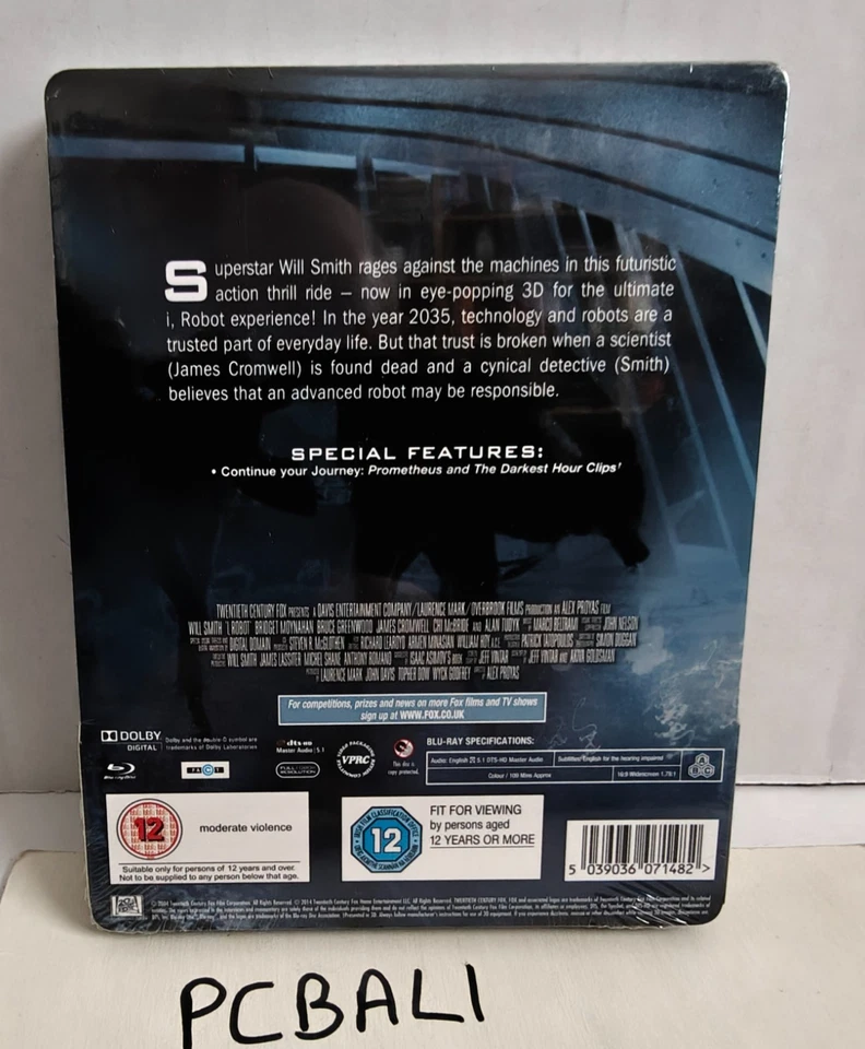 i, Robot, 3D + 2D Blu Ray Steelbook, New & Sealed. - Image 2 of 2