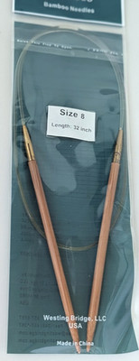 Set of ChiaoGoo Premium Bamboo Circular Needle Patina 32'' long/Size US 8 DS