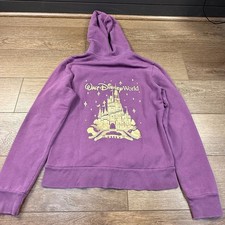 Walt Disney World Women's Full Zip Hooded Sweatshirt Castle Logo SIze L
