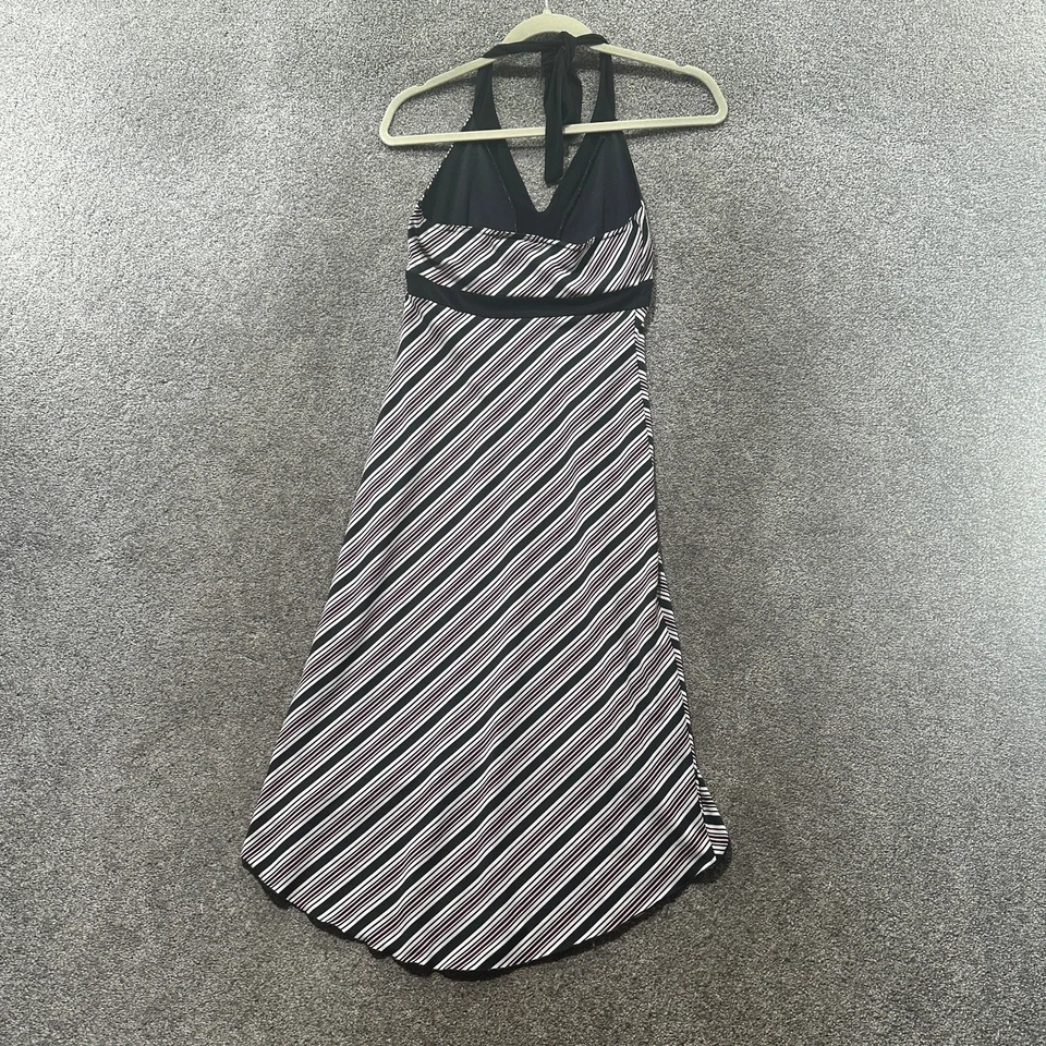 Vestido Babydoll Vintage Anos 2000 Triângulos Cidade Anos 2000 Listrado Médio Hi Low Halter - Imagem 2 de 4