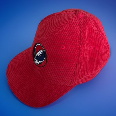 Grateful Dead Red Skull Corduroy Snap Back Hat Officially Licensed 2022 OSFM