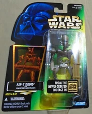 STAR WARS POTF ASP-7 DROID SPACEPORT SUPPLY RODS HOLOGRAPHIC VINTAGE GREEN MOSC