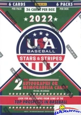 2022 Panini USA Stars & Stripes Baseball Factory Sealed Blaster Box-2 AUTO/MEM!