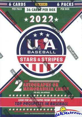 2022 Panini USA Stars & Stripes Baseball Factory Sealed Blaster Box-2 AUTO/MEM!