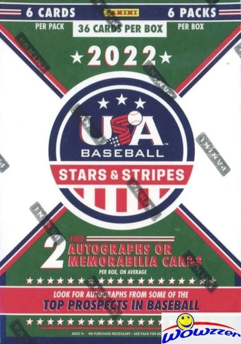 2022 Panini USA Stars & Stripes Baseball Factory Sealed Blaster Box-2 AUTO/MEM!